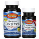 Carlson, Maximum Omega мини, натуральный лимон, 80 мини-капсул (500 мг в 1 капсуле)