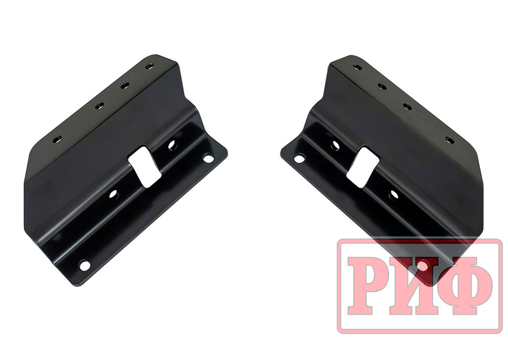 Бампер задний силовой/защита штатного бампера Renault Duster 2021+ c квадратом под фаркоп, калиткой и подсветкой номера РИФ