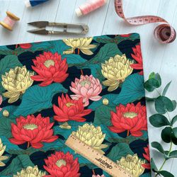 Ткань премиум Оксфорд 600D ночная флоральная мелодия