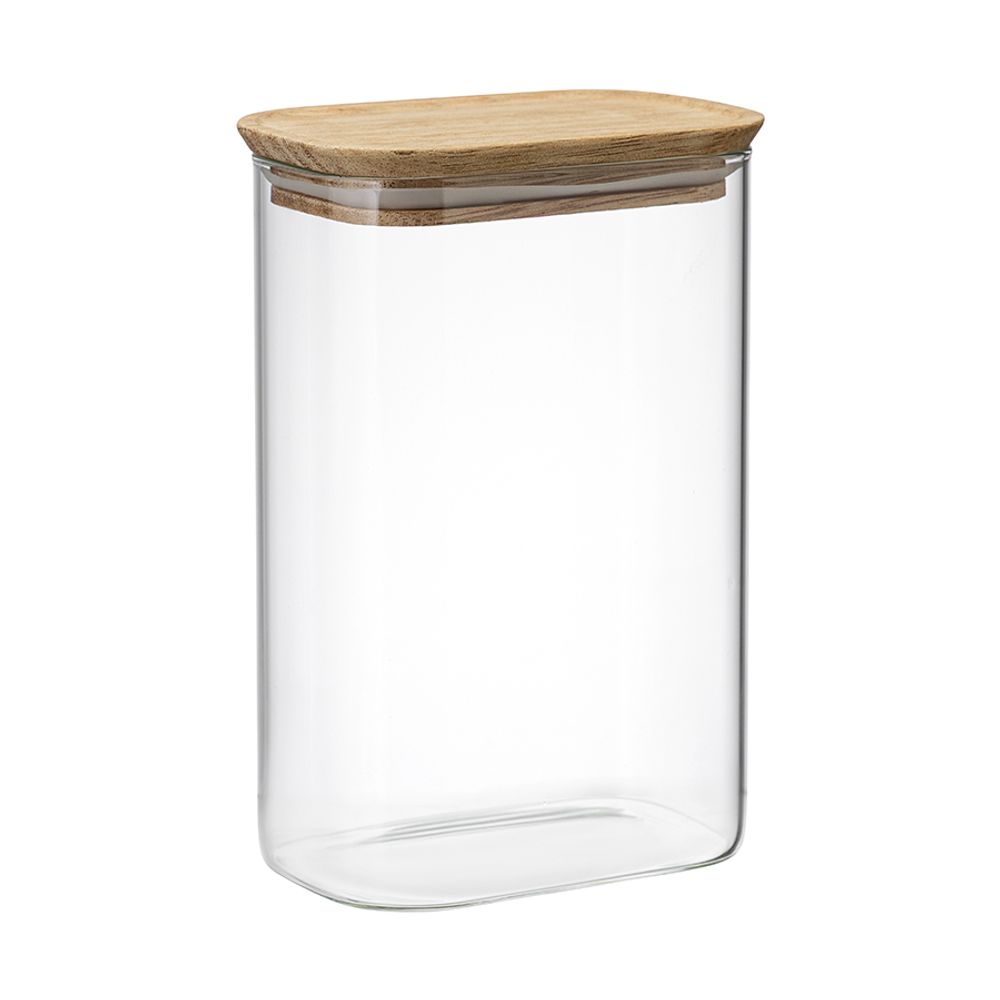 Банка для хранения прямоугольная Glass Acacia, 1,3 л