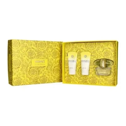 Унисекс парфюмерная композиция Versace Yellow Diamond Gift Set с освежающим ароматом для весны.