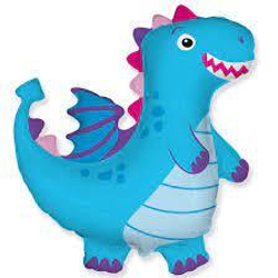 Шар (36""/91 см) Фигура, Дракон, Синий, 1 шт. 500 р. Г094