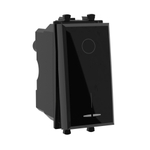 Выключатель двухполюсный одноклавишный модульный, "Avanti", "Черный квадрат", 1 модуль