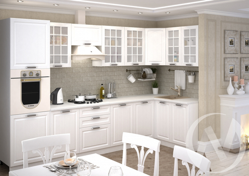 Кухня "Прага" белое дерево (корпус белый)