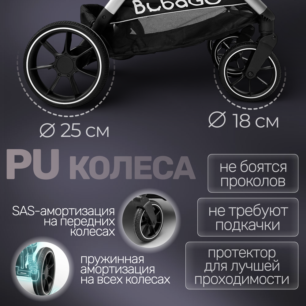 Прогулочная коляска для двойни BubaGO DUO X