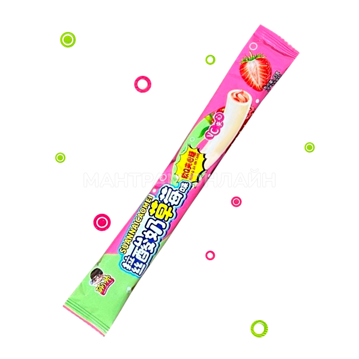 Конфета мягкая Suannaicaomei с мармеладом внутри вкус клубника 13 г