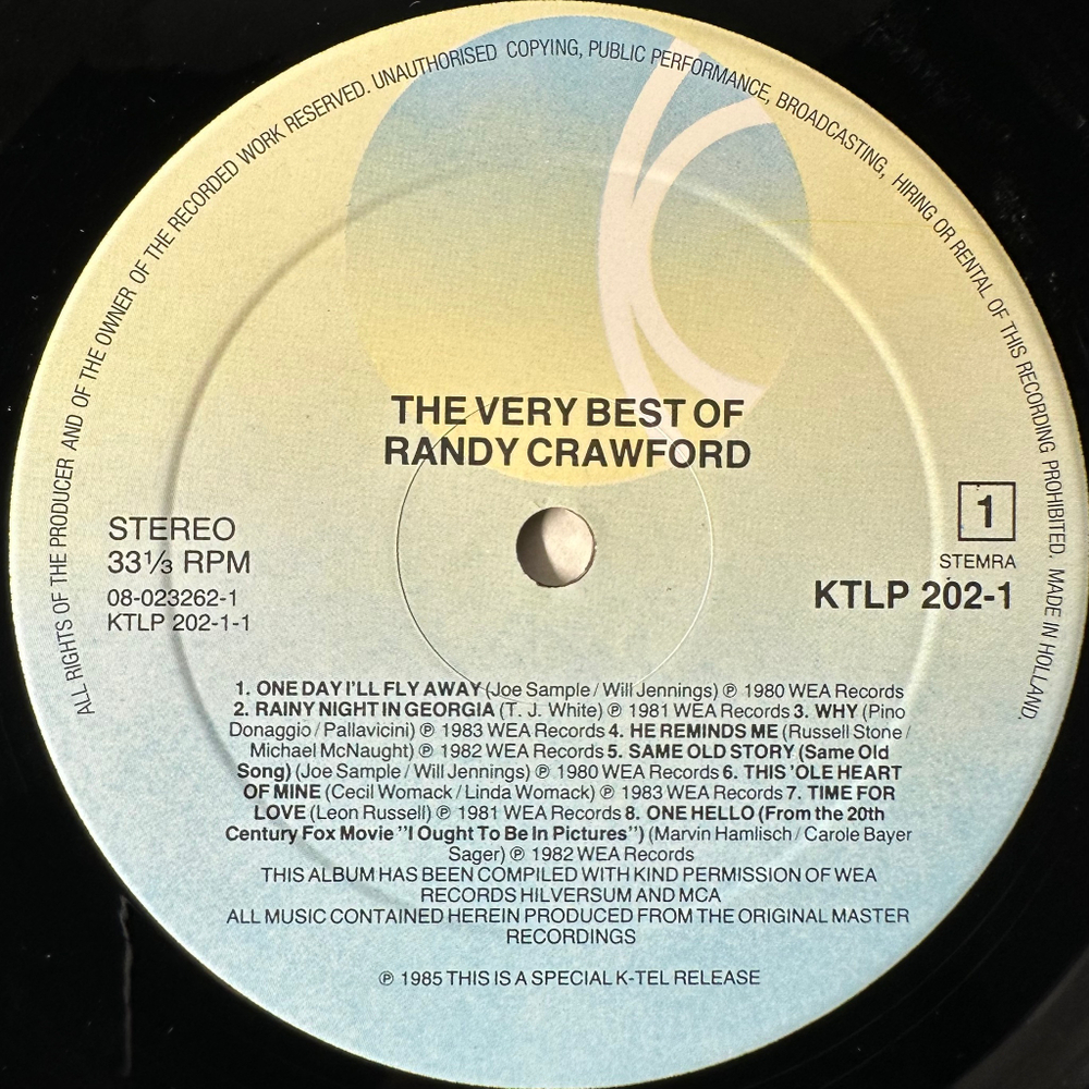 Randy Crawford ‎– The Very Best Of (Голландия 1985г.)