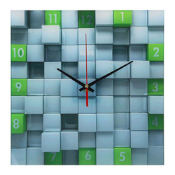 Часы дизайнерские "Кубы зеленые" (-)
