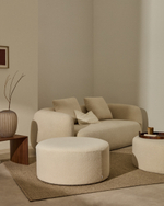 Чехол на пуф Kaeli из экрю букле Ø 90 см