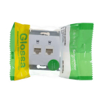 GLOSSA РОЗЕТКА двойная компьютерная RJ45+RJ45 кат. 5e, механизм, БЕЛЫЙ