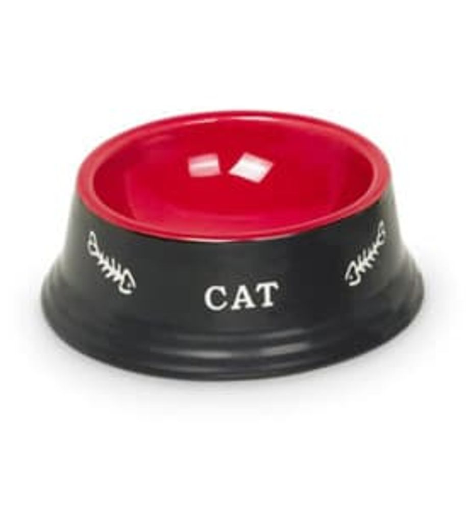 Миска 14x4,8см 0,14л керамика крас/черн. с рисунком CAT NOBBY Миска 14x4,8см 0,14л керамика крас/черн. с рисунком CAT NOBBY