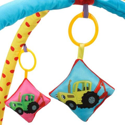 Развивающий коврик "Синий Трактор" 85*85 см, с игрушками на подвеске (Умка)