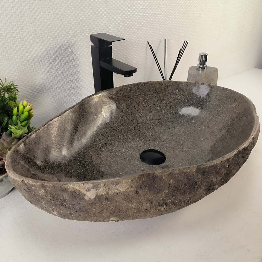 Каменная раковина из речного камня RS-05247 (61*41*15) 0863 из натурального камня