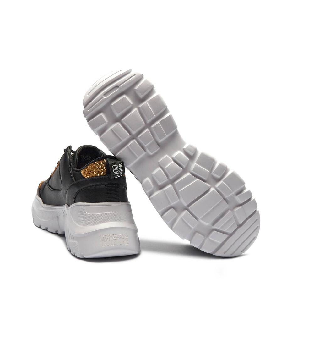 Кожаные кроссовки Versace Jeans Couture - черный(77VA3SC2ZP308)