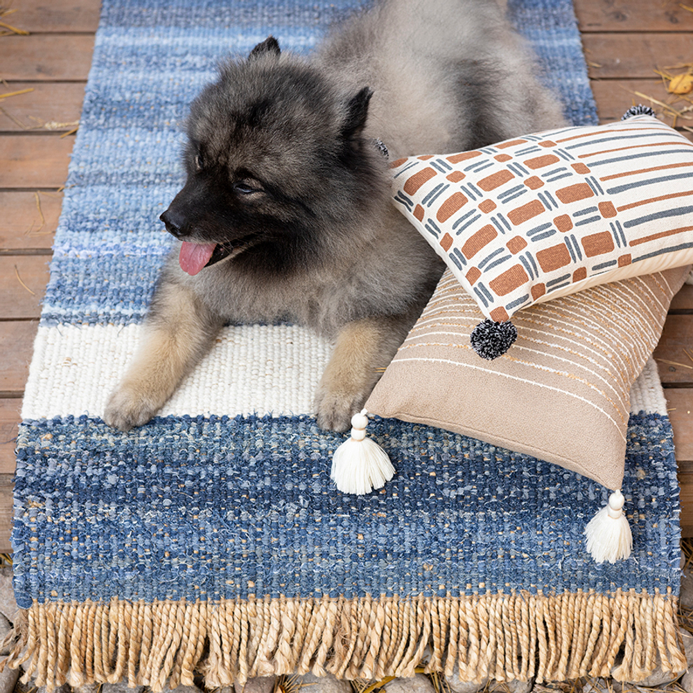 Ковер из джута, денима и шерсти hyderabad из коллекции ethnic, 120х180см