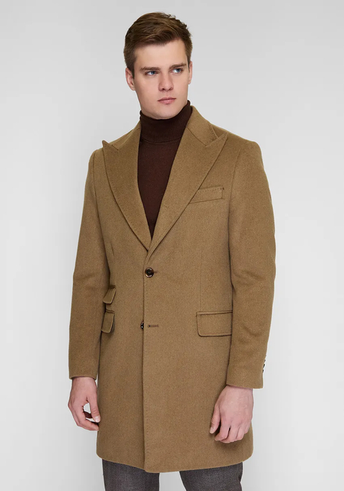Мужское пальто (песочное) Т10