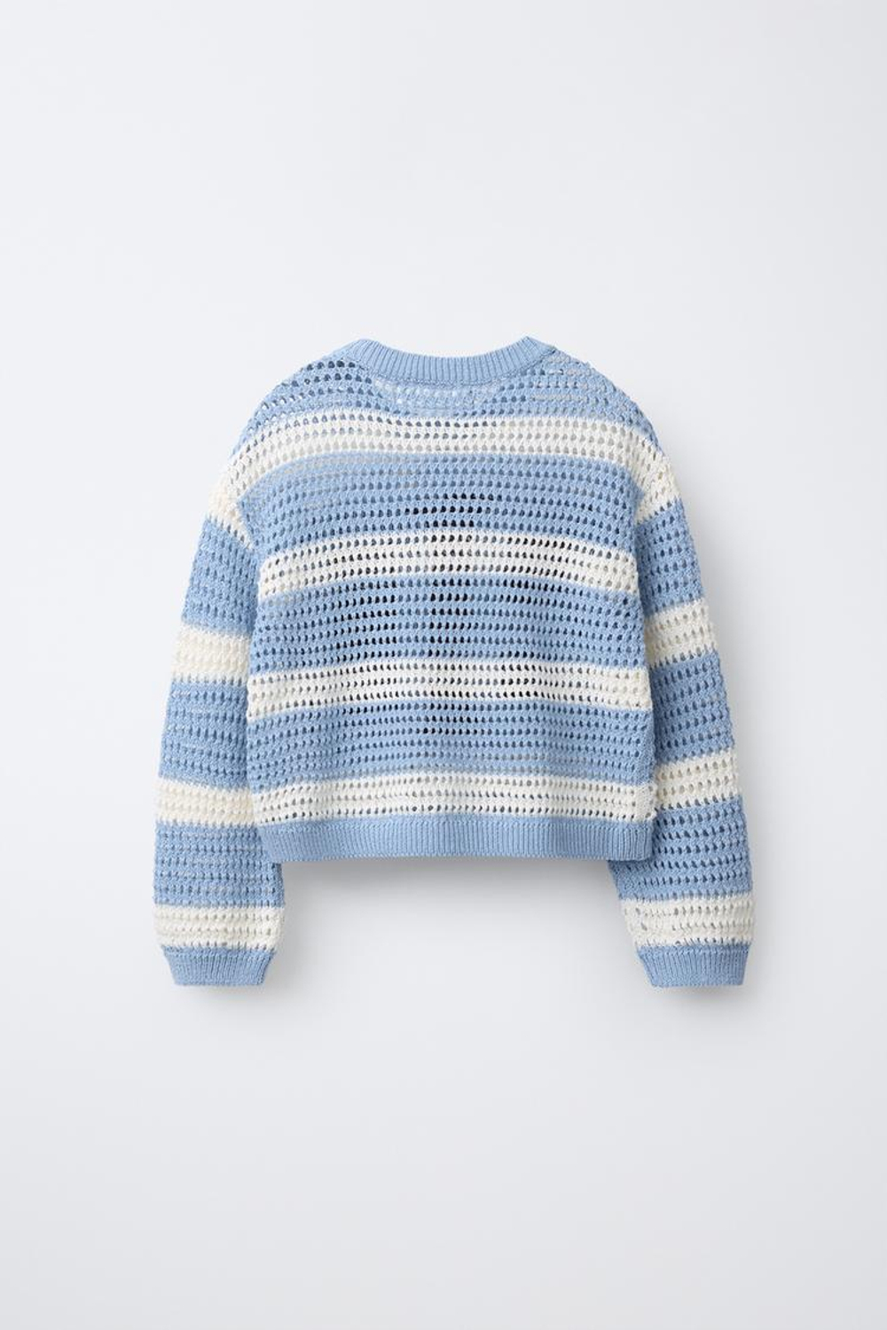 ZARA ДЖЕМПЕР В ПОЛОСКУ С ЦИФРОЙ, ПАСТЕЛЬНО-СИНИЙ