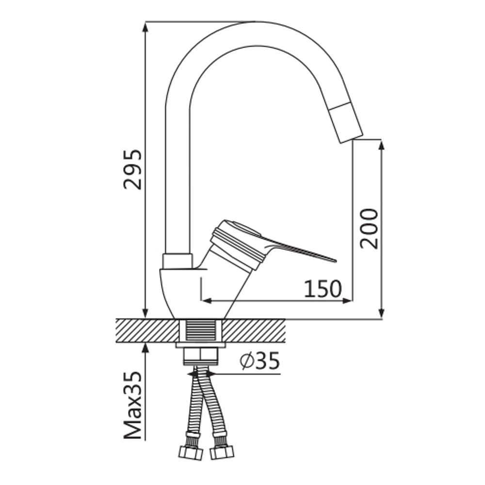 Смеситель для кухни Oute T38 T3813B-1