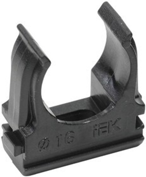 Держатель для труб (клипса) CF16 с защелкой черн.