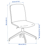 Вращающееся кресло на колесиках - IKEA ERFJÄLLET/ERFJALLET/ЭРФЬЕЛЛЕ ИКЕА, 85х64х45 см, светло-серый