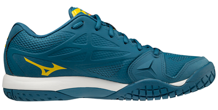 Мужские кроссовки теннисные Mizuno Wave Intense Tour 5 AC - moroccan blue/high visibility/white