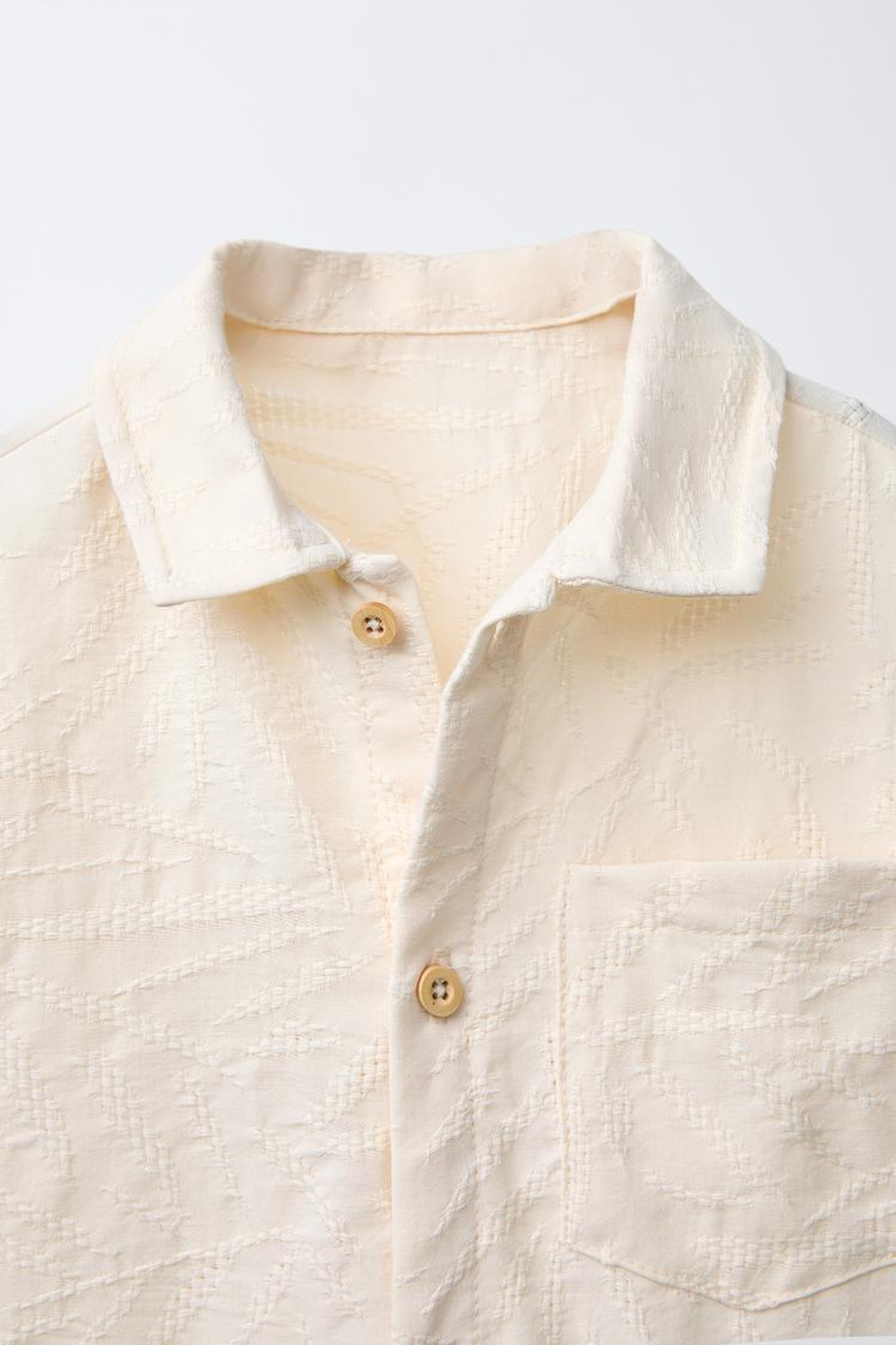 ZARA ЖАККАРДОВАЯ РУБАШКА, ЭКРЮ