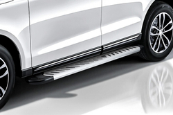 Пороги алюминиевые Lexus NX-300h (2014-2021) Elite серебристые