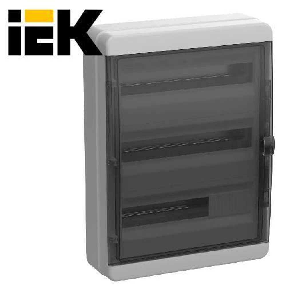TEKFOR Корпус пластиковый КМПн-54 IP65 черная прозрачная дверь IEK