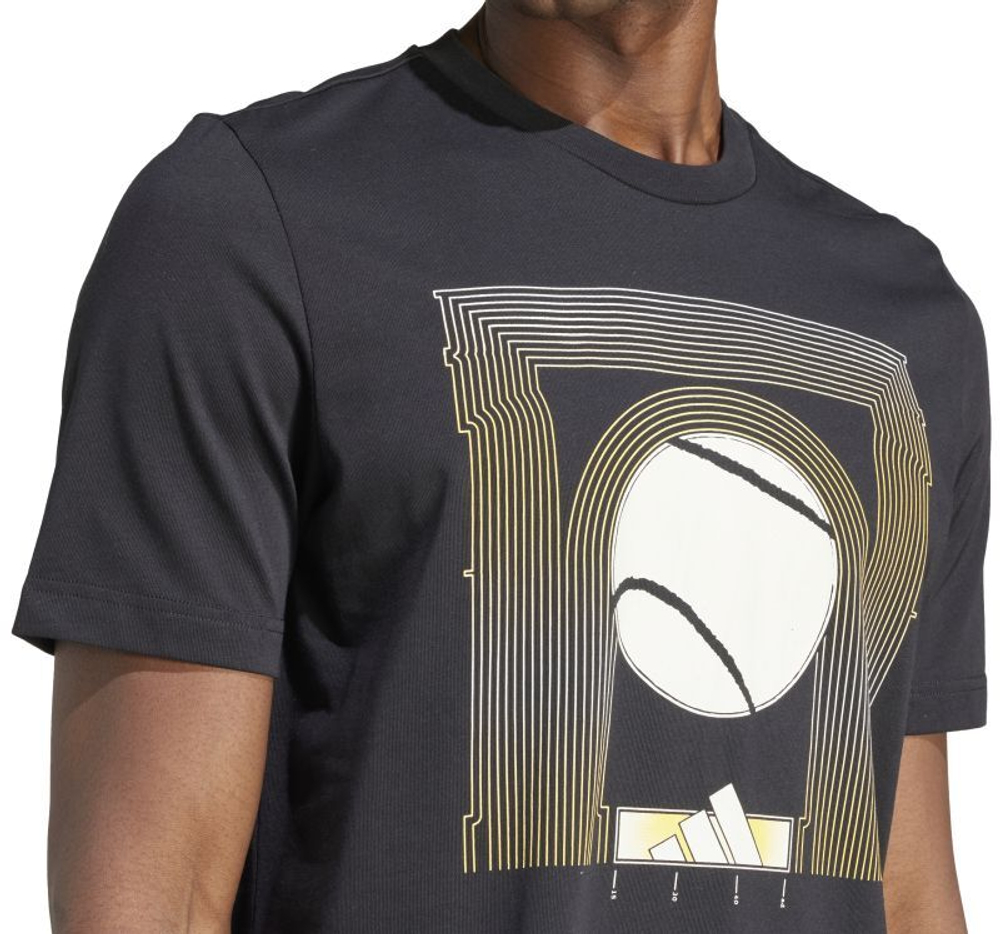 Мужская теннисная футболка Adidas Graphic Tennis T-Shirt - black