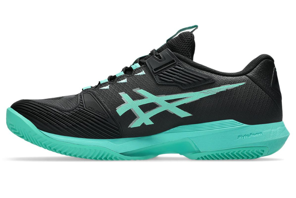 Мужские теннисные кроссовки Asics Solution Speed FF 4 Clay - black/aurora green
