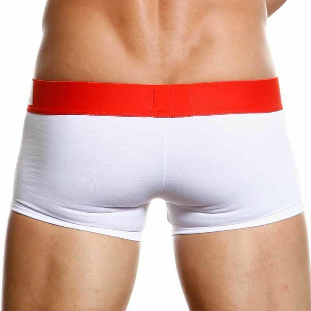 Мужские трусы хипсы белые с красной резинкой Aussiebum Flame Burn Hipster AB00258