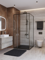 Душевой уголок Cezares LUX-AH-FS-11-100/90-C-GM, 100х90х195, профиль оружейная сталь, стекло прозрачное