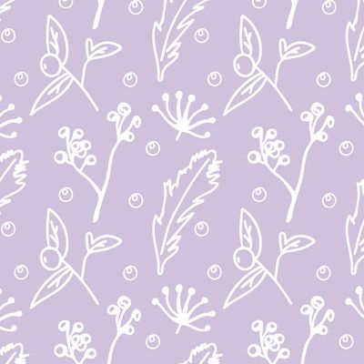 Бесшовный принт c зимней ботаникой