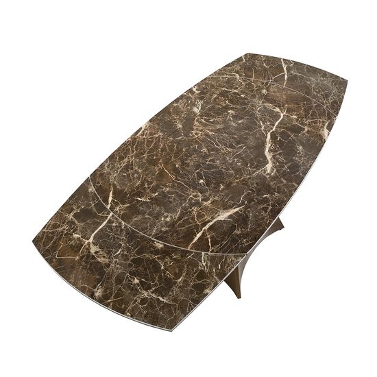 Раздвижной овальный обеденный стол 1113/MC22181DT из мраморной керамики и стали Испания 205х90