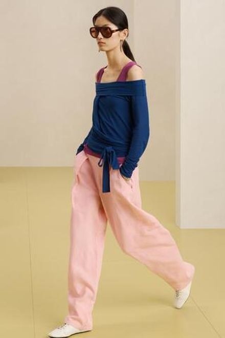 ZARA БРЮКИ ИЗ ЛЬНА И ЛИОЦЕЛЛОВОЙ ПРЯЖИ, СВЕТЛО-РОЗОВЫЙ
