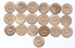 Набор 3 копейки (19 шт)1928-32,36-40,46,48,49,52-57(3) VF+