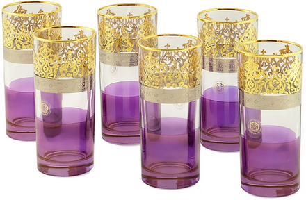 Migliore De Luxe Набор стаканов для воды Luciana, хрусталь, декор золото 24К, 400мл - 6шт