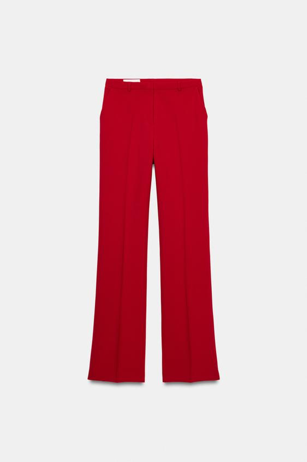 ZARA БРЮКИ ПРЯМОГО КРОЯ С ВЫСОКОЙ ПОСАДКОЙ, КРАСНЫЙ