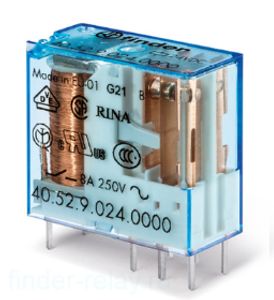 Реле промежуточное  40529024  Finder  2П. катушка 24В DС