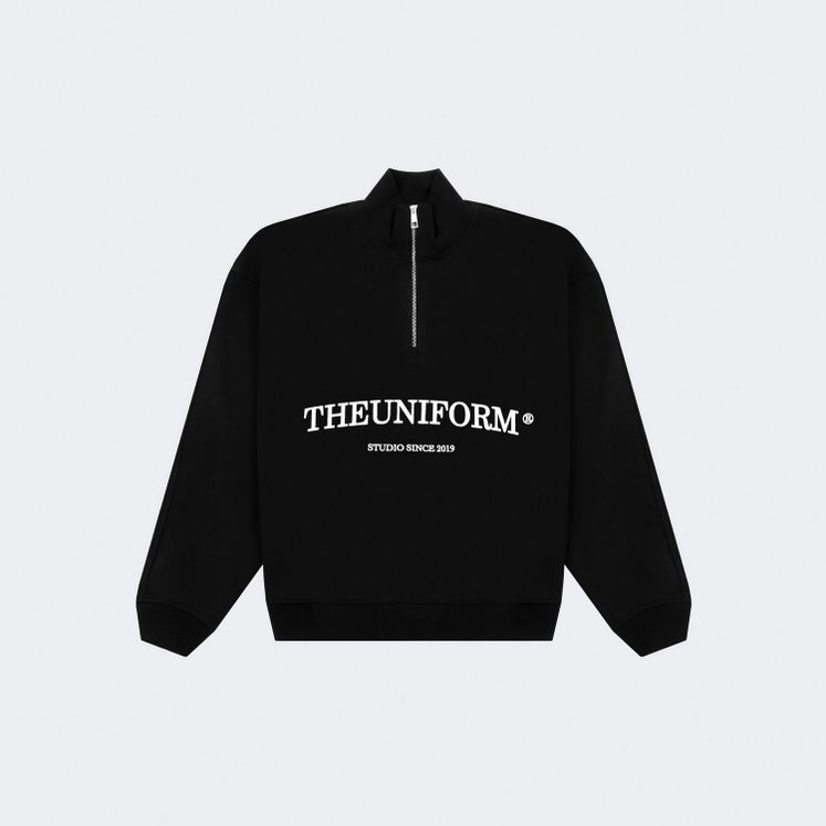 Cвитшот UNIFORM Half-zip Heavy THEUNIFORM, черный