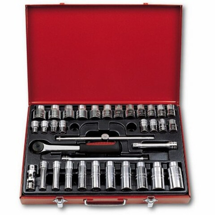 613 N 1/2 CL Набор головок и аксессуаров 1/2" в металлическом кейсе, 35 предметов, USAG (Италия)