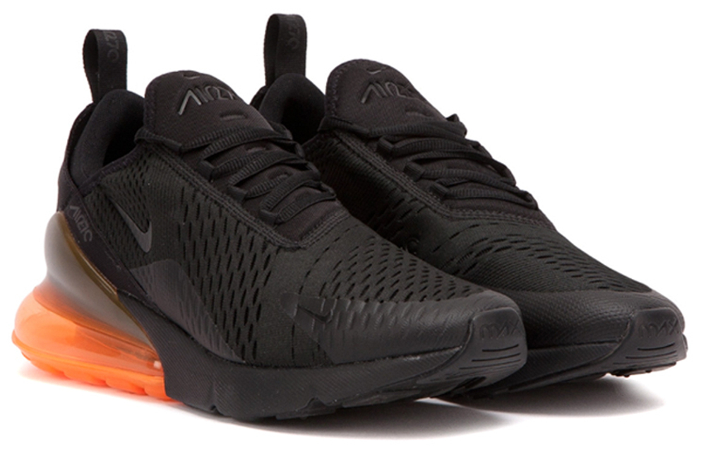 Nike Air Max 270 low-cut running shoes men's black orange