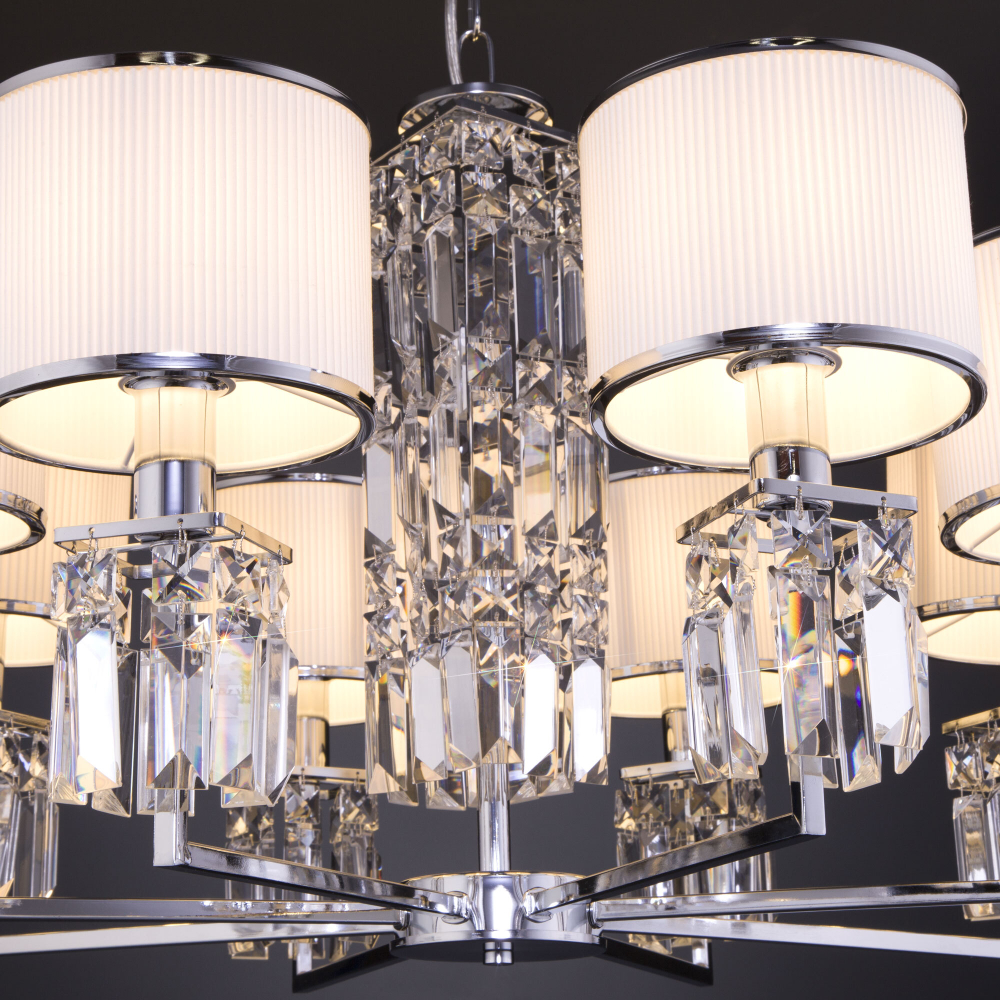 Подвесной светильник  10099/8 хром/прозрачный хрусталь Strotskis (новый абажур)