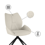 Стул на металлокаркасе Woodville Miranda 360 крутящийся beige, black, ножки черные