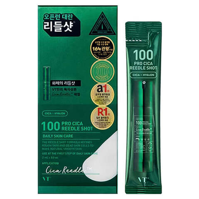 Пробник Бустер-сыворотка с микроиглами для чувствительной кожи VT Cosmetics Pro Cica Reedle Shot 100 (1 шт. 2 мл)