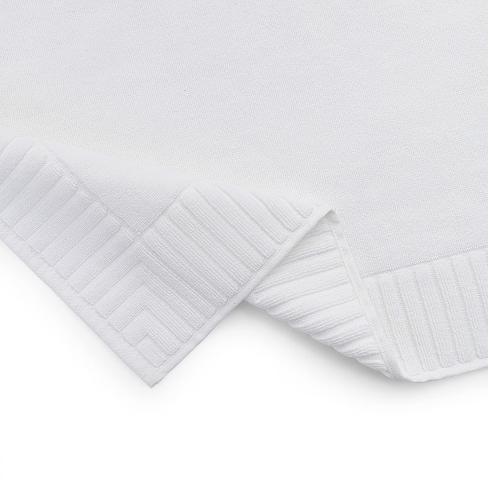 Коврик для ванной с фактурным бортиком белого цвета из коллекции Essential, 50х80 см