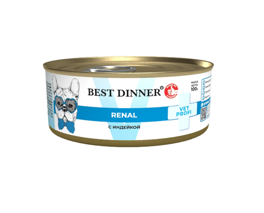 Влажный корм Best Dinner Vet Profi Renal 100г Ренал с индейкой для собак