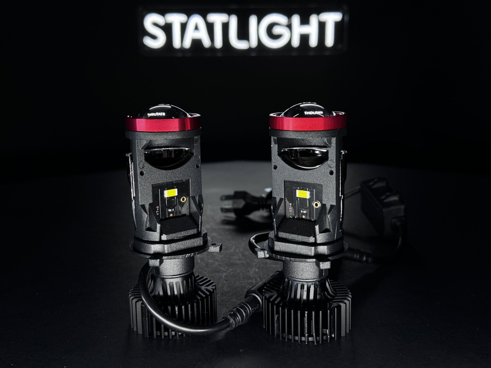 Светодиодные лампы H4, мини линзы H4, LED лампы H4, белые 5500k, 10800Lm, LED линзы, 2 шт