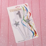 Свеча для торта Цифра Звёздное сияние «1» 16 см (набор 3шт), серебро