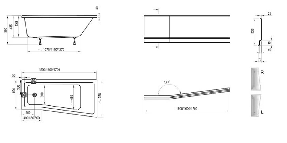 Боковая панель CHROME 75 белая